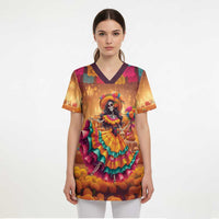 Mexico Day Of The Dead Scrub Top Día de los Muertos Catrina - Wonder Print Shop
