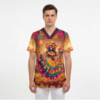 Mexico Day Of The Dead Scrub Top Día de los Muertos Catrina - Wonder Print Shop