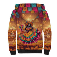Mexico Day Of The Dead Sherpa Hoodie Día de los Muertos Catrina - Wonder Print Shop