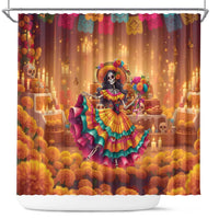 Mexico Day Of The Dead Shower Curtain Día de los Muertos Catrina - Wonder Print Shop