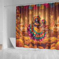 Mexico Day Of The Dead Shower Curtain Día de los Muertos Catrina - Wonder Print Shop