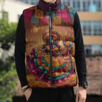 Mexico Day Of The Dead Sleeveless Puffer Jacket Día de los Muertos Catrina - Wonder Print Shop