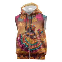 Mexico Day Of The Dead Sleeveless Zip Hoodie Día de los Muertos Catrina - Wonder Print Shop
