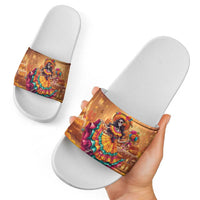 Mexico Day Of The Dead Slide Sandals Día de los Muertos Catrina - Wonder Print Shop
