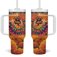 Mexico Day Of The Dead Tumbler With Handle Día de los Muertos Catrina - Wonder Print Shop