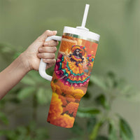 Mexico Day Of The Dead Tumbler With Handle Día de los Muertos Catrina - Wonder Print Shop