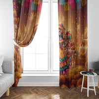 Mexico Day Of The Dead Window Curtain Día de los Muertos Catrina - Wonder Print Shop