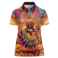 Mexico Day Of The Dead Women Polo Shirt Día de los Muertos Catrina - Wonder Print Shop