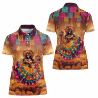 Mexico Day Of The Dead Women Polo Shirt Día de los Muertos Catrina - Wonder Print Shop