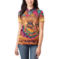 Mexico Day Of The Dead Women Polo Shirt Día de los Muertos Catrina - Wonder Print Shop