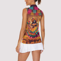 Mexico Day Of The Dead Women Sleeveless Polo Shirt Día de los Muertos Catrina - Wonder Print Shop