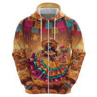 Mexico Day Of The Dead Zip Hoodie Día de los Muertos Catrina - Wonder Print Shop