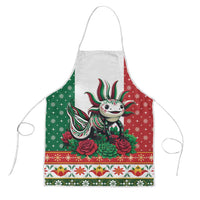 Mexico Christmas Apron Cute Axolotl with Flag Style - Wonder Print Shop
