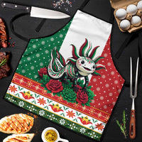 Mexico Christmas Apron Cute Axolotl with Flag Style - Wonder Print Shop