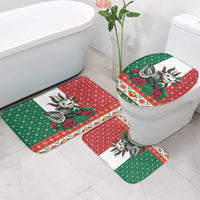 Mexico Christmas Bathroom Set Cute Axolotl with Flag Style - Wonder Print Shop
