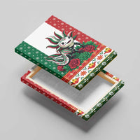 Mexico Christmas Canvas Wall Art Cute Axolotl with Flag Style - Wonder Print Shop