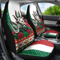 Mexico Christmas Car Seat Cover Cute Axolotl with Flag Style - Wonder Print Shop