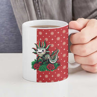 Mexico Christmas Ceramic Mug Cute Axolotl with Flag Style - Wonder Print Shop