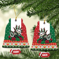 Mexico Christmas Ceramic Ornament Cute Axolotl with Flag Style - Wonder Print Shop