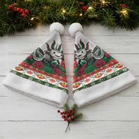 Mexico Christmas Santa Hat Cute Axolotl with Flag Style - Wonder Print Shop