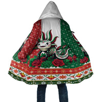 Mexico Christmas Cloak Cute Axolotl with Flag Style - Wonder Print Shop