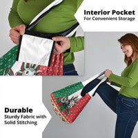 Mexico Christmas Grocery Bag Cute Axolotl with Flag Style - Wonder Print Shop