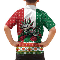 Mexico Christmas Hawaiian Shirt Cute Axolotl with Flag Style - Wonder Print Shop