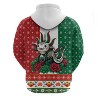 Mexico Christmas Hoodie Cute Axolotl with Flag Style - Wonder Print Shop
