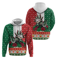 Mexico Christmas Hoodie Cute Axolotl with Flag Style - Wonder Print Shop