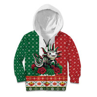 Mexico Christmas Kid Hoodie Cute Axolotl with Flag Style - Wonder Print Shop