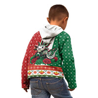Mexico Christmas Kid Hoodie Cute Axolotl with Flag Style - Wonder Print Shop