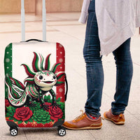 Mexico Christmas Luggage Cover Cute Axolotl with Flag Style - Wonder Print Shop