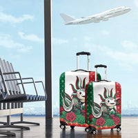 Mexico Christmas Luggage Cover Cute Axolotl with Flag Style - Wonder Print Shop