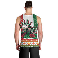 Mexico Christmas Men Tank Top Cute Axolotl with Flag Style - Wonder Print Shop