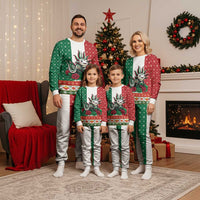 Mexico Christmas Pajama Set Cute Axolotl with Flag Style - Wonder Print Shop