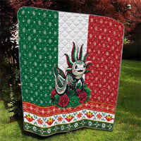 Mexico Christmas Quilt Cute Axolotl with Flag Style - Wonder Print Shop