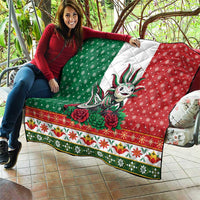 Mexico Christmas Quilt Cute Axolotl with Flag Style - Wonder Print Shop