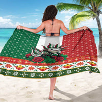Mexico Christmas Sarong Cute Axolotl with Flag Style - Wonder Print Shop