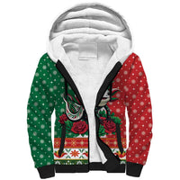 Mexico Christmas Sherpa Hoodie Cute Axolotl with Flag Style - Wonder Print Shop