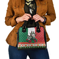 Mexico Christmas Shoulder Handbag Cute Axolotl with Flag Style - Wonder Print Shop