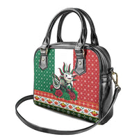 Mexico Christmas Shoulder Handbag Cute Axolotl with Flag Style - Wonder Print Shop