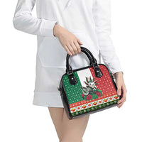 Mexico Christmas Shoulder Handbag Cute Axolotl with Flag Style - Wonder Print Shop