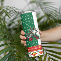 Mexico Christmas Skinny Tumbler Cute Axolotl with Flag Style - Wonder Print Shop