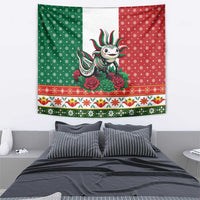 Mexico Christmas Tapestry Cute Axolotl with Flag Style - Wonder Print Shop