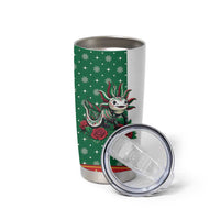Mexico Christmas Tumbler Cup Cute Axolotl with Flag Style - Wonder Print Shop