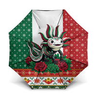 Mexico Christmas Umbrella Cute Axolotl with Flag Style - Wonder Print Shop
