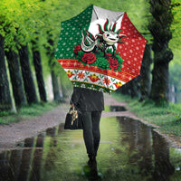 Mexico Christmas Umbrella Cute Axolotl with Flag Style - Wonder Print Shop