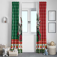 Mexico Christmas Window Curtain Cute Axolotl with Flag Style - Wonder Print Shop