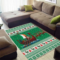 Ireland Viking Santa Christmas Area Rug Funny Reindeer Norse Xmas - Wonder Print Shop