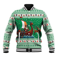 Ireland Viking Santa Christmas Baseball Jacket Funny Reindeer Norse Xmas - Wonder Print Shop